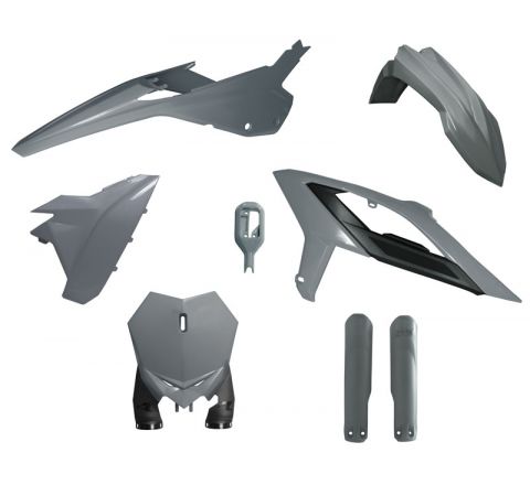 PLASTIC KIT/6 2024-25 BETA RX 300-450 QUANTUM GREY, RTECH R-KITBET-GR0-624