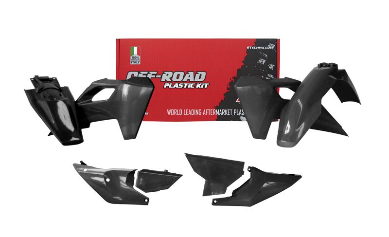 PLASTIC KIT/6 2024-25 HUSQVARNA TE/FE BLACK, RTECH R-KITHSQ-NR0-624 image 1