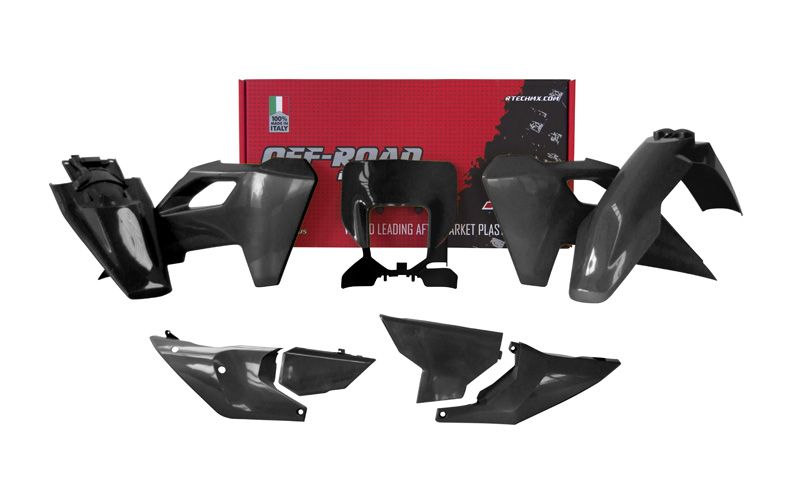PLASTIC KIT/7 2024-25 HUSQVARNA TE/FE BLACK, RTECH R-KITHSQ-NR0-724 image 1