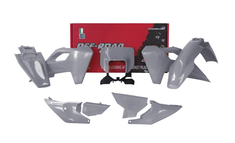 PLASTIC KIT/7 2024-25 HUSQVARNA TE/FE QUANTUM GREY, RTECH R-KITHSQ-GR0-724