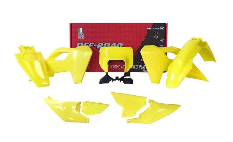 PLASTIC KIT/7 2024-25 HUSQVARNA TE/FE YELLOW, RTECH R-KITHSQ-GQ0-724 image 1