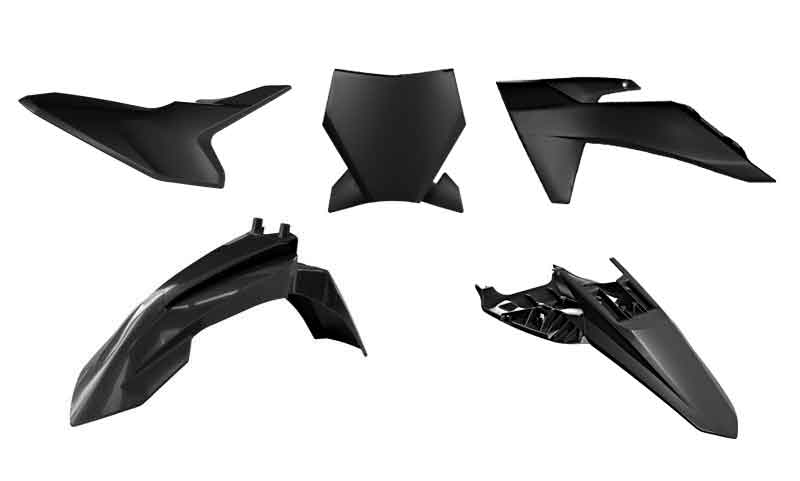 PLASTIC KIT 2024-2025 KTM 50 SX BLACK, RTECH R-KITKTM-NR0-150 image 1