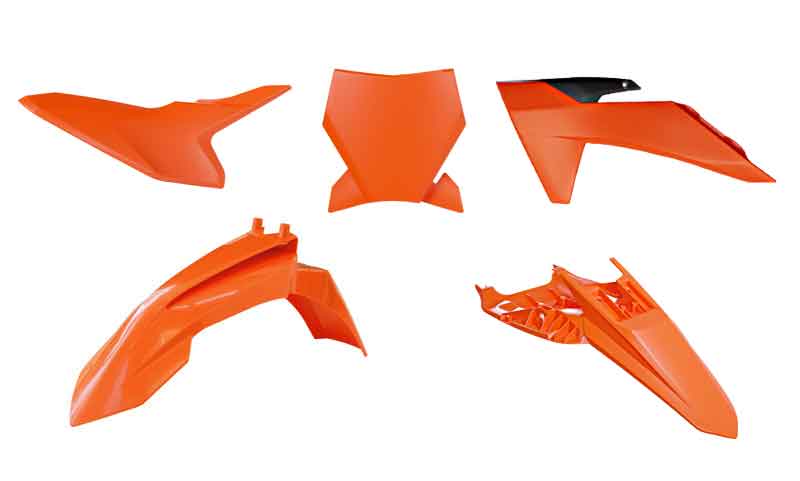 PLASTIC KIT 2024-2025 KTM 50 SX ORANGE/BLACK, RTECH R-KITKTM-AR0-150 image 1