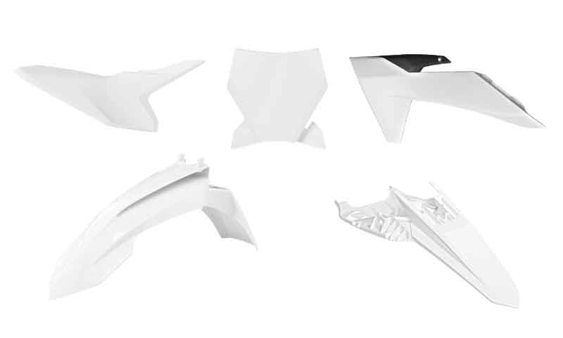 PLASTIC KIT 2024-2025 KTM 50 SX WHITE/BLACK, RTECH R-KITKTM-BN0-150 image 1