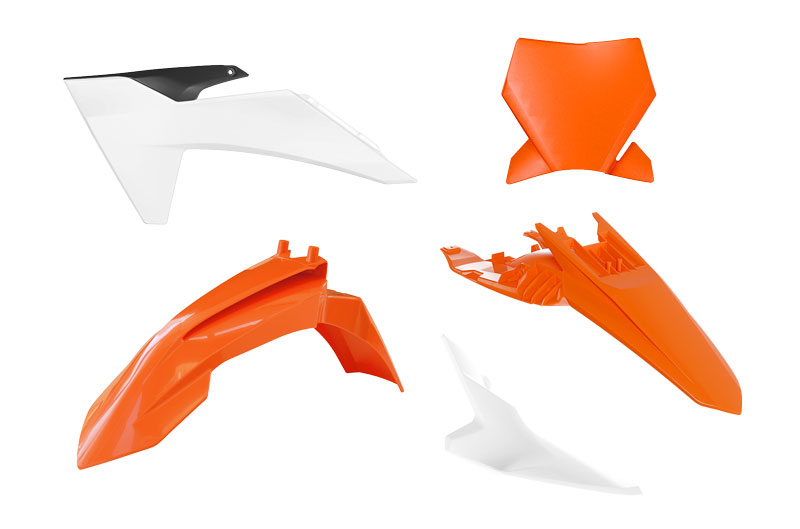 PLASTIC KIT 2024-2025 KTM 65 SX ORANGE/WHITE/BLACK, RTECH R-KITKTM-OEM-165 image 1