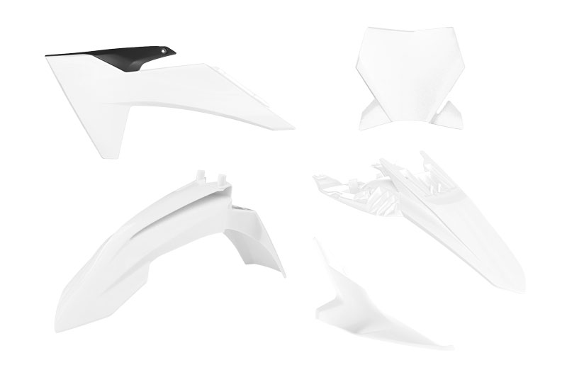 PLASTIC KIT 2024-2025 KTM 65 SX WHITE/BLACK, RTECH R-KITKTM-BN0-165 image 1