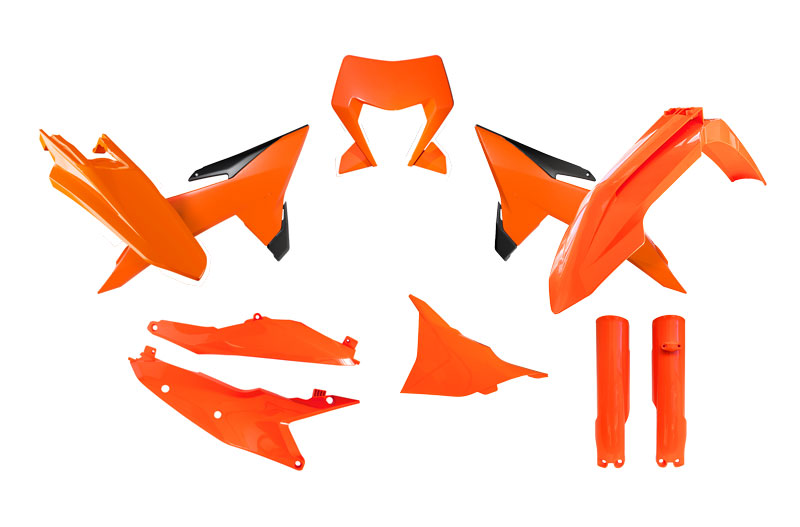 PLASTIC KIT/7 2026 KTM EXC, EXC-F, NEON ORANGE/BLACK, RTECH R-KITKTM-AN0-706 image 1