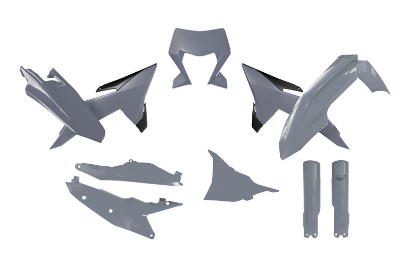 PLASTIC KIT/7 2026 KTM EXC, EXC-F, QUANTUM GREY/BLACK, RTECH R-KITKTM-GR0-706 image 1
