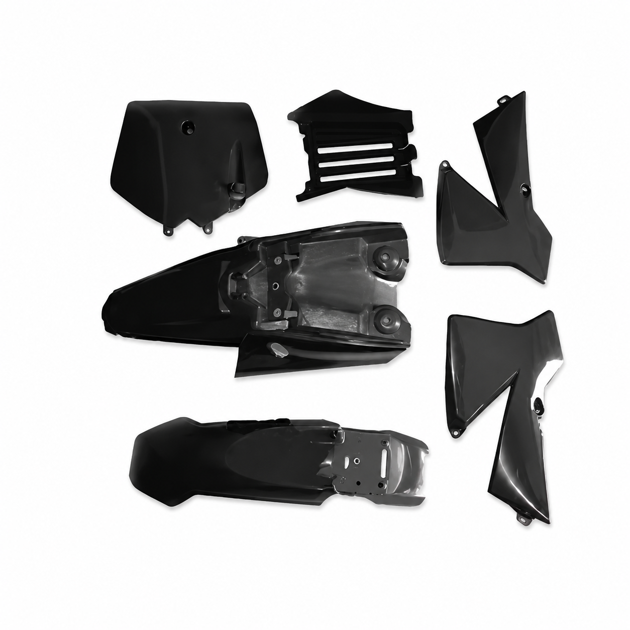 PLASTIC KIT 06-10 KTM ADVENTURE SX SENIOR MINI JUNIOR PRO LC 50 BLACK WITHOUT TANK SEAT image 1