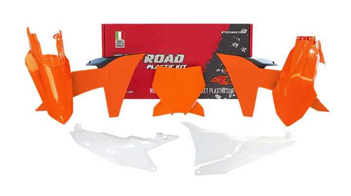 PLASTIC KIT/6 2023-24 KTM SX/SXF, ORANGE/BLACK/WHITE, RTECH R-KITKTM-AR0-223 image 1