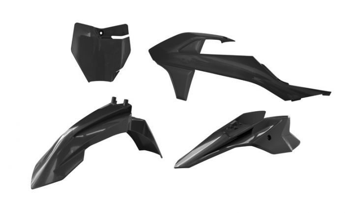 PLASTIC KIT/4 BLACK, KTM 50 SX 2016-23, SX-E 20-24, RTECH R-KITKTM-NR0-050 image 1