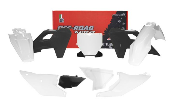 PLASTIC KIT/6 2023-24 TC/TX/FC/FX WHITE/BLACK, RTECH R-KITHSQ-BN1-523 image 1