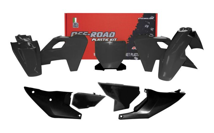 PLASTIC KIT/6 2023-24 TC/TX/FC/FX BLACK, RTECH R-KITHSQ-NR0-523 image 1