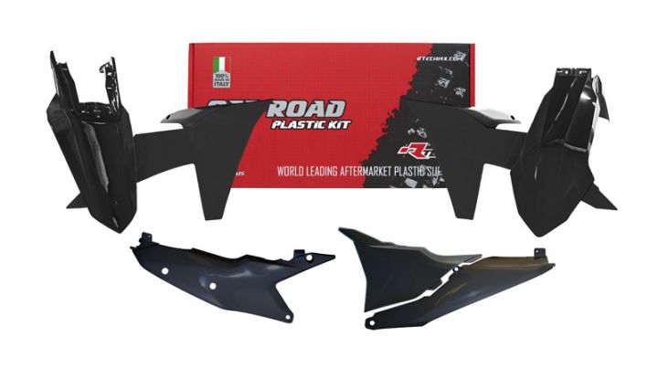 PLASTIC KIT/5 2024-2025 KTM EXC, EXC-F BLACK, RTECH R-KITKTM-NR0-524 image 1