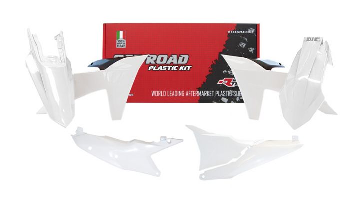 PLASTIC KIT/5 2024-2025 KTM EXC, EXC-F WHITE/BLACK, RTECH R-KITKTM-BN0-524 image 1