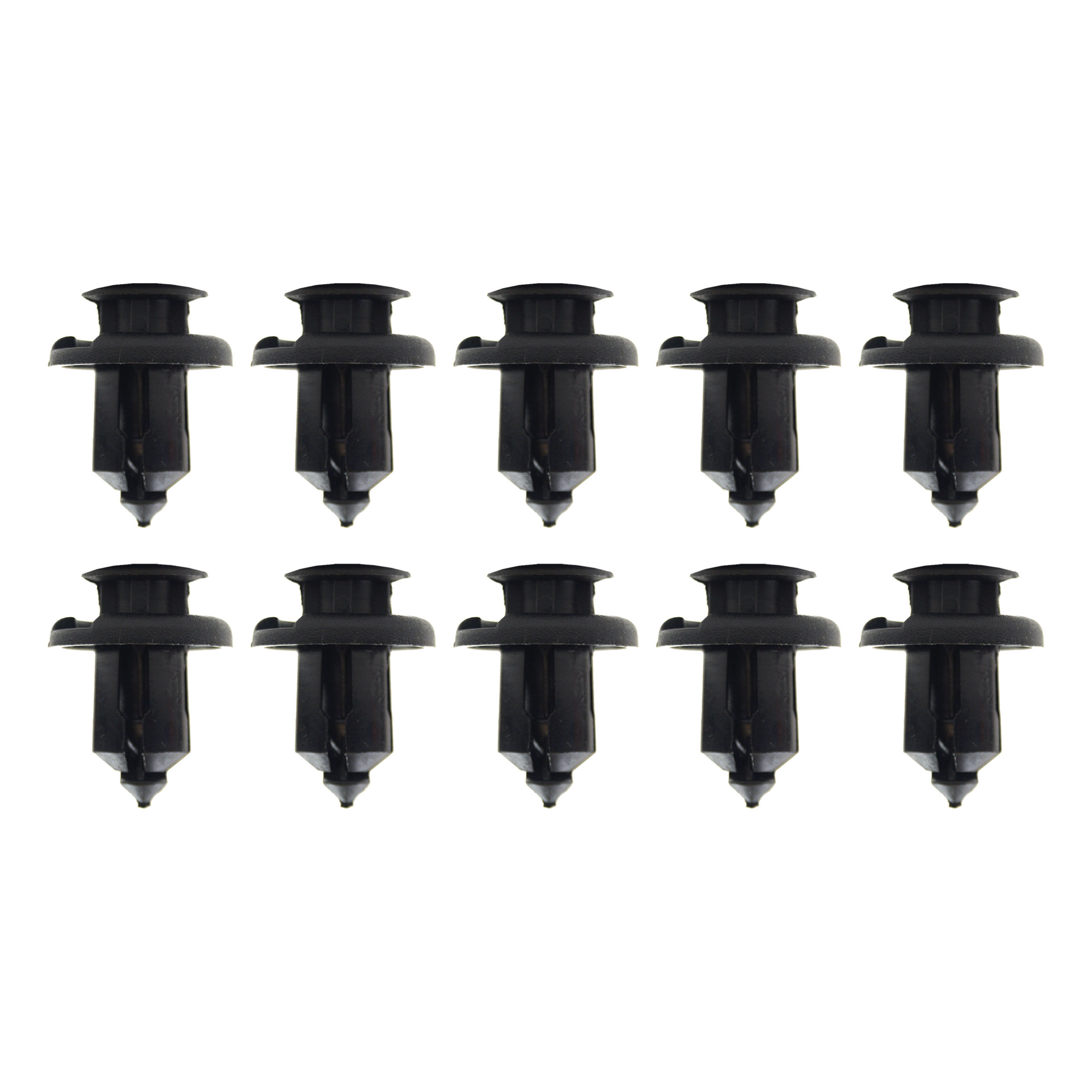 (PACK OF 10) M10 PLASTIC CENTER PUSH FENDER CLIPS RIVETS, 10mm x 15mm x 20mm