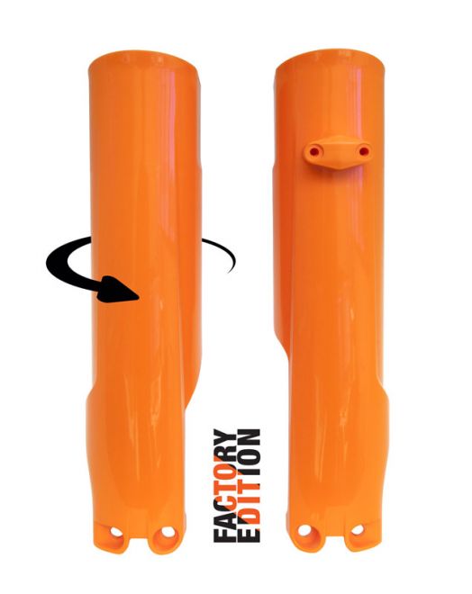 FACTORY FULL WRAP FORK GUARDS 2023/2024 KTM SX/SX-F, HUSKY FC/TC, ORANGE, RTECH R-PSKTMAR0093 image 1