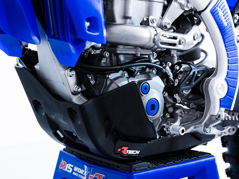 PLASTIC SKID PLATE YAMAHA YZ450F 2023-26, RTECH R-PMYZFNR0024, PLASTIC ENGINE COVER BLACK thumbnail 2