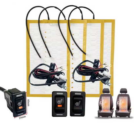 HEATED SEAT KIT UNIVERSAL PAIR, 2 SEAT KIT SXS/UTV/ATV 12V, 48cm X 27cm image 1
