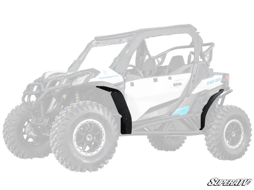 CANAM MAVERICK SPORT LOW PROFILE WHEEL ARCH FENDER FLARES MUD GUARDS, SUPER ATV FF-CA-MAVS image 1