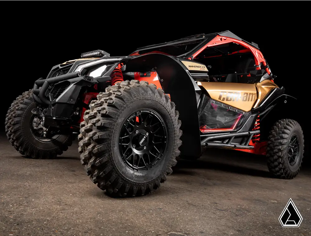 CANAM MAVERICK X3 LOW PROFILE WHEEL ARCH FENDER FLARES MUD GUARDS, ASSAULT INDUSTRIES FF-CA-X3-002 thumbnail 3