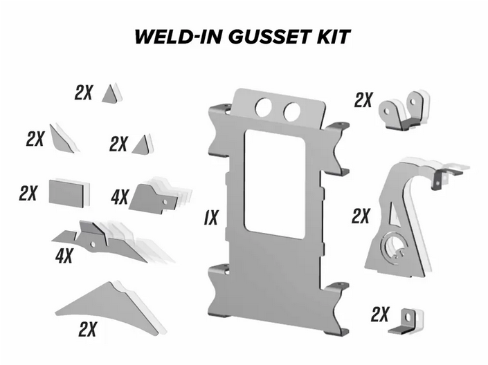 POLARIS RZR XP TURBO/1000 WELD IN FRAME STIFFENER GUSSET KIT, SUPERATV WFG-P-RZR1K image 1