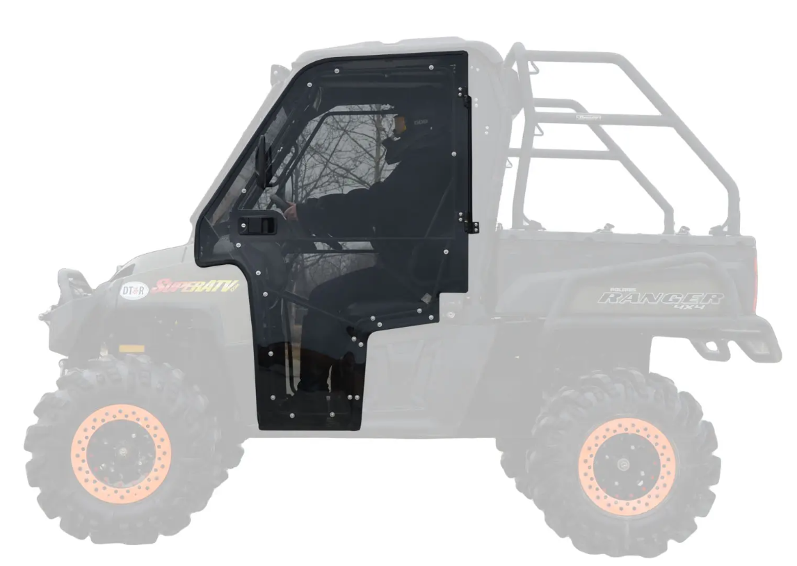 POLARIS RANGER CAB ENCLOSURE DOORS CLEAR, SUPER ATV DOOR-P-RAN-09XP-001-72 image 1