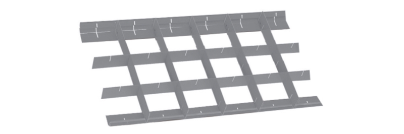 Crossed Partitions for C38, C45PRO M4/M5/M7/M8 Left Side Drawer 570x410mm 70mm Height - Beta Tools 8889CS/7 image 1