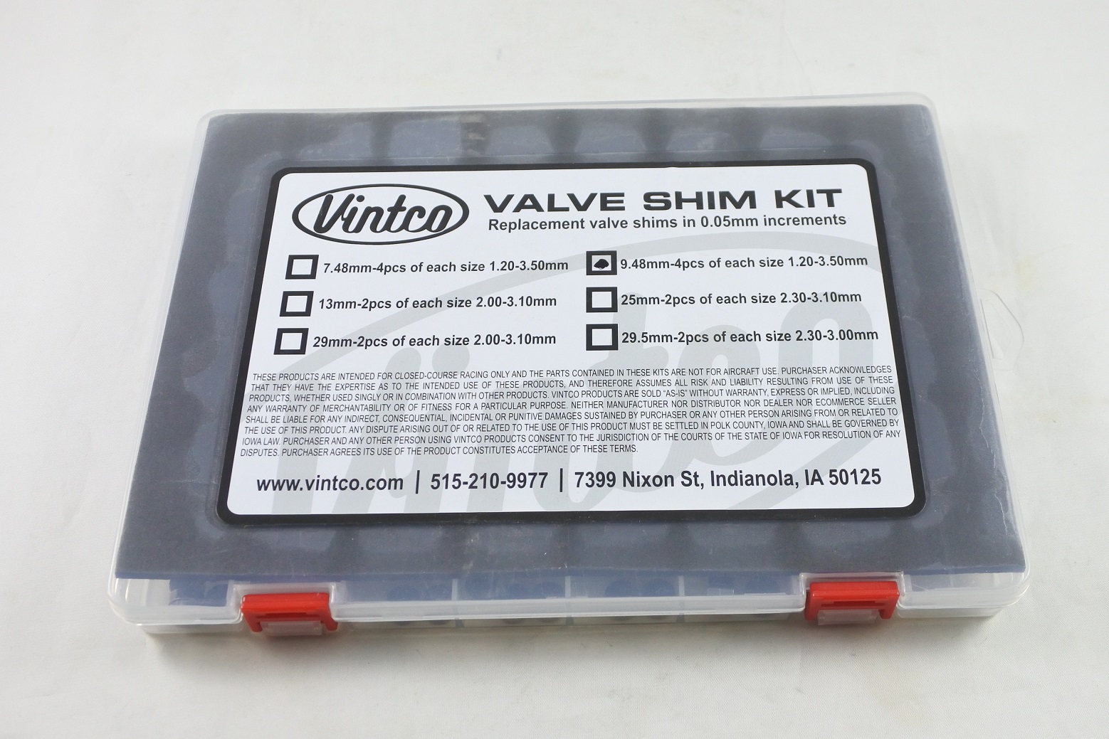 VALVE SHIM KIT 9.48mm 4PCS EA 1.20mm-3.50mm 0.05mm VINTCO 9.48SHIMKIT thumbnail 4