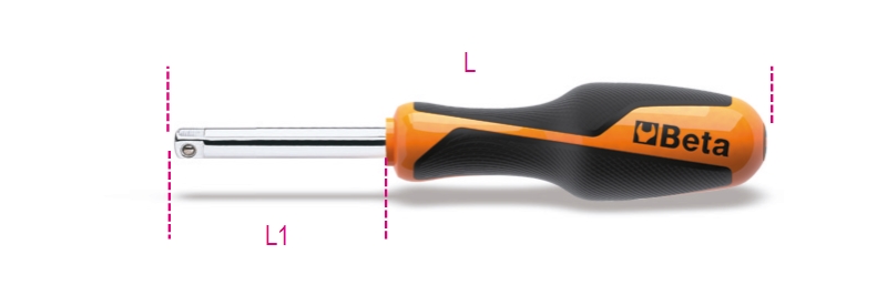 Spinner Handle, 1/4 Drive, 128mm Length - Beta Tools 900BG/30C image 1