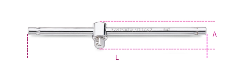 3/8 Drive Sliding T-Handle 210mm - Beta Tools 910/42 image 1