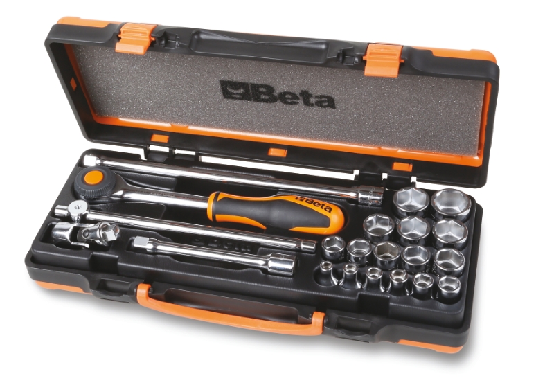 Hexagon Socket and Accessory Set in Metal Case 16 Sockets 5 Accessories - Beta Tools 910A/C16HR thumbnail 3