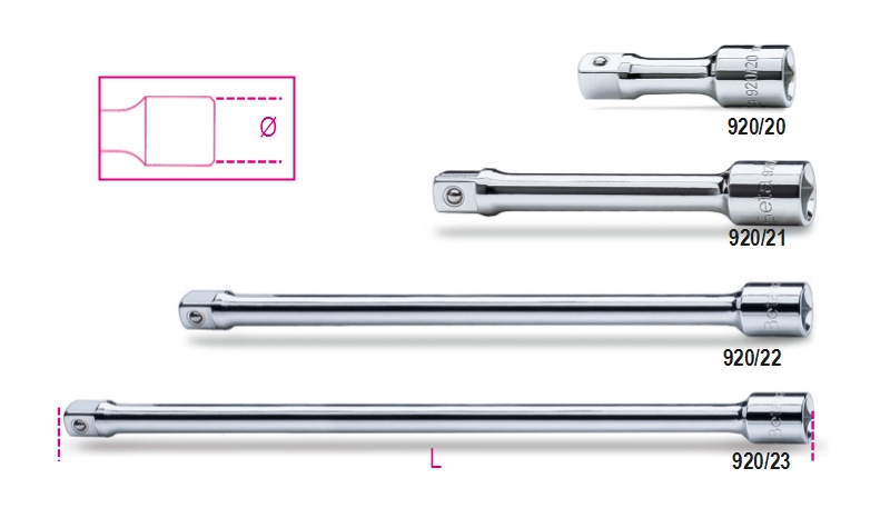 1/2 Drive Extension Bar 75mm - Beta Tools 920/20 image 1