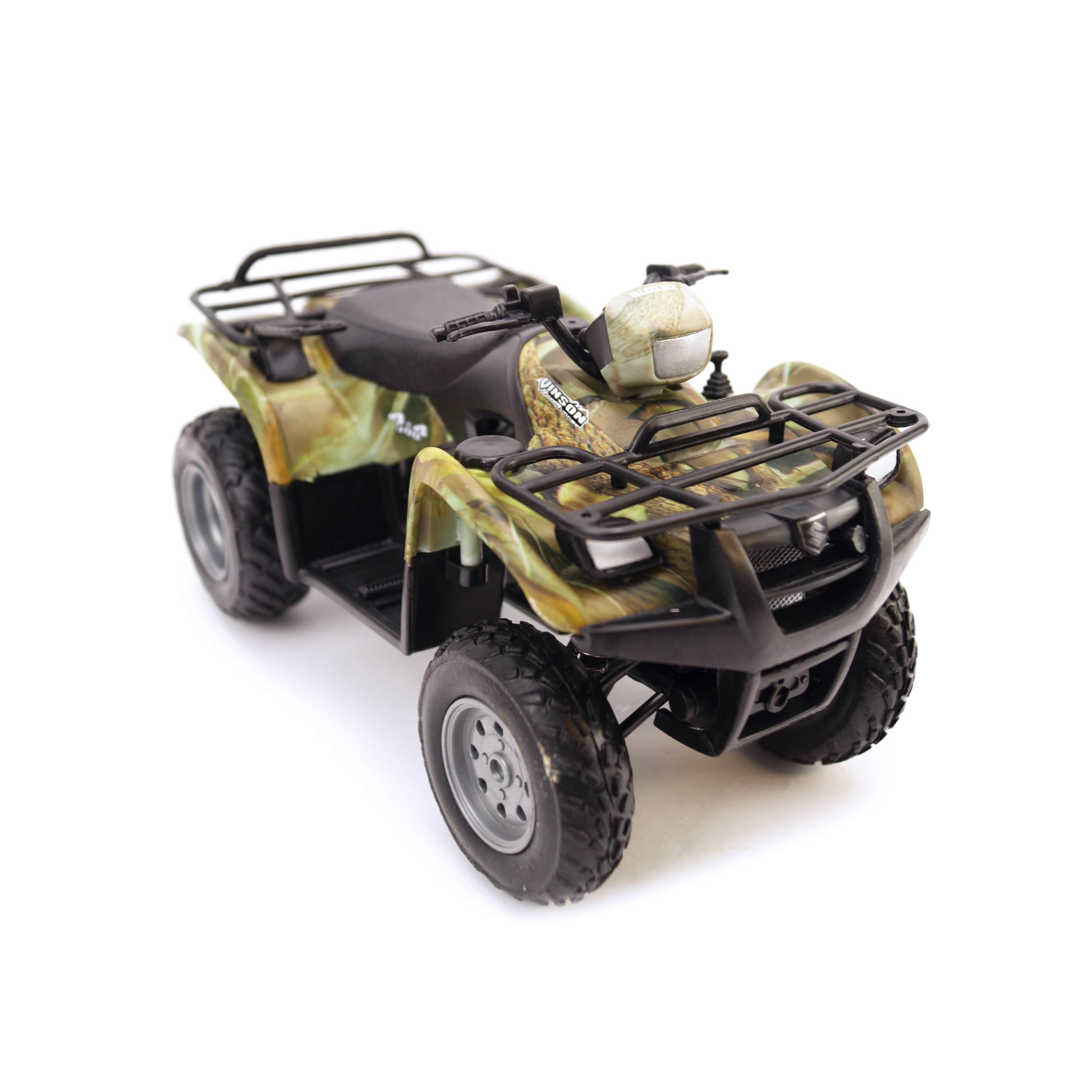 MODEL SUZUKI VINSON AUTO 500 4X4, CAMO ATV WITH RIFLES, SCALE 1:12, NEWRAY 42903A 42903, ATV thumbnail 3