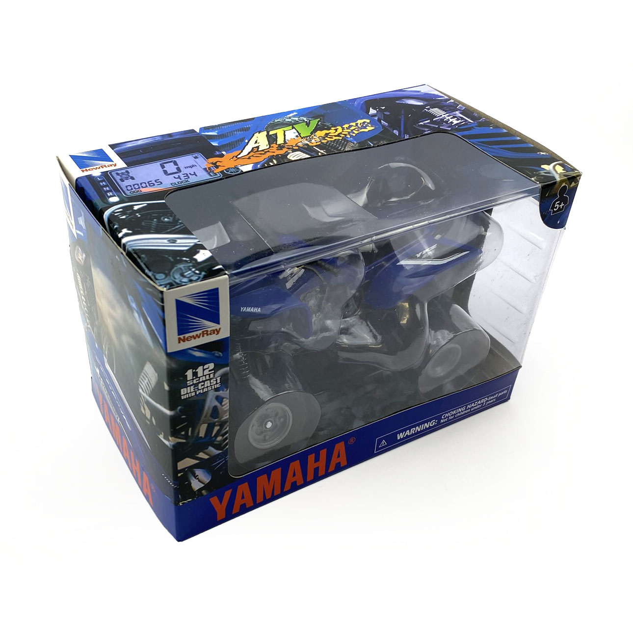 MODEL DIE CAST YAMAHA YFZ 450, 2008, BLUE AND SILVER, SCALE 1:12, NEWRAY 42833, ATV thumbnail 2