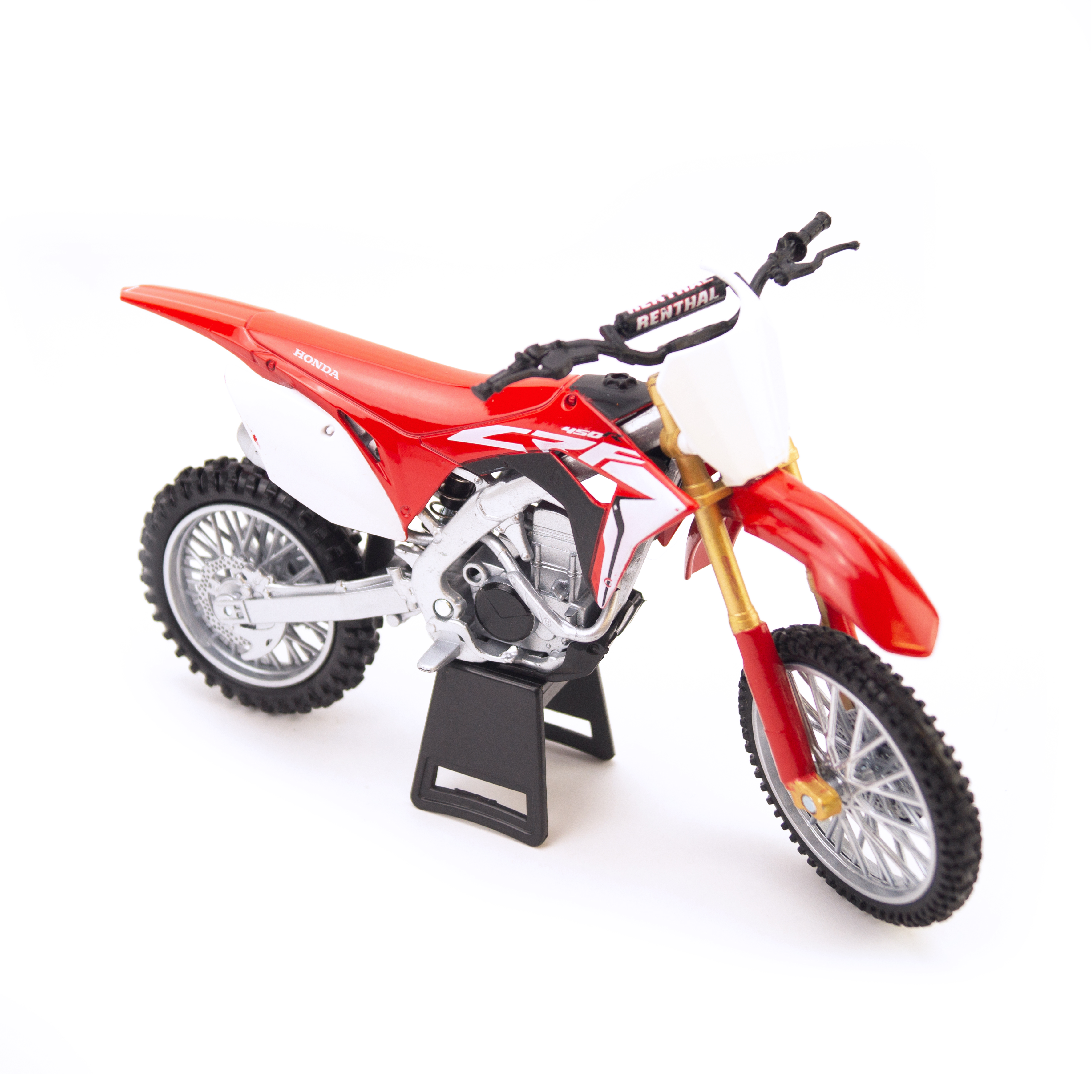 MODEL DIE CAST HONDA CRF 450 R 2017, RED AND WHITE, 1:12 SCALE, NEW RAY 57873 thumbnail 4