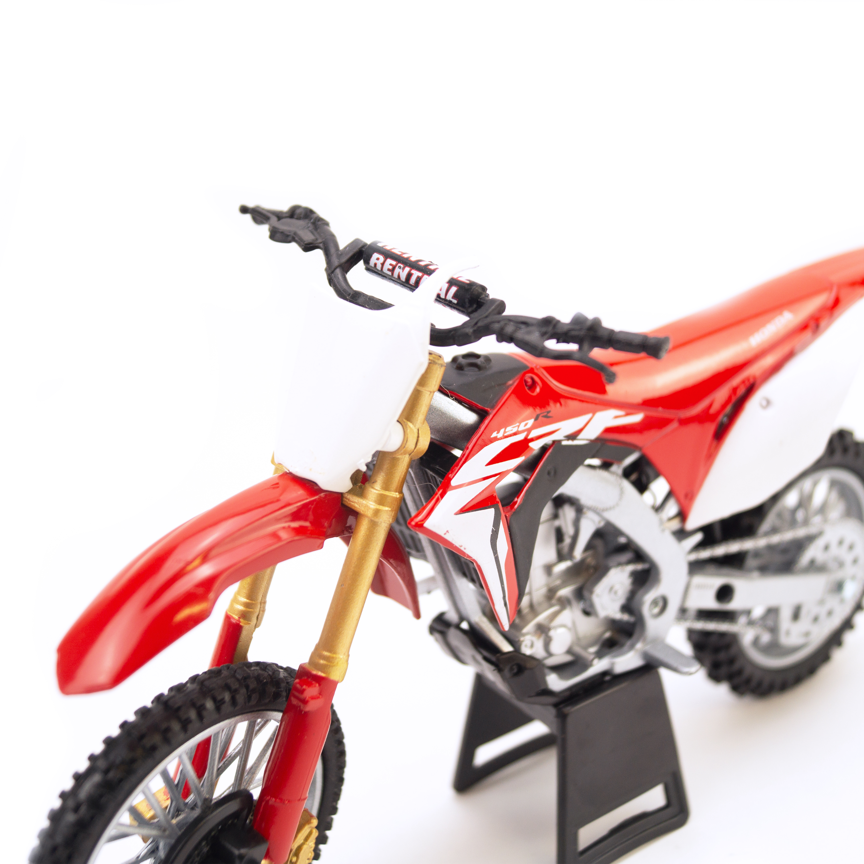 MODEL DIE CAST HONDA CRF 450 R 2017, RED AND WHITE, 1:12 SCALE, NEW RAY 57873 thumbnail 5