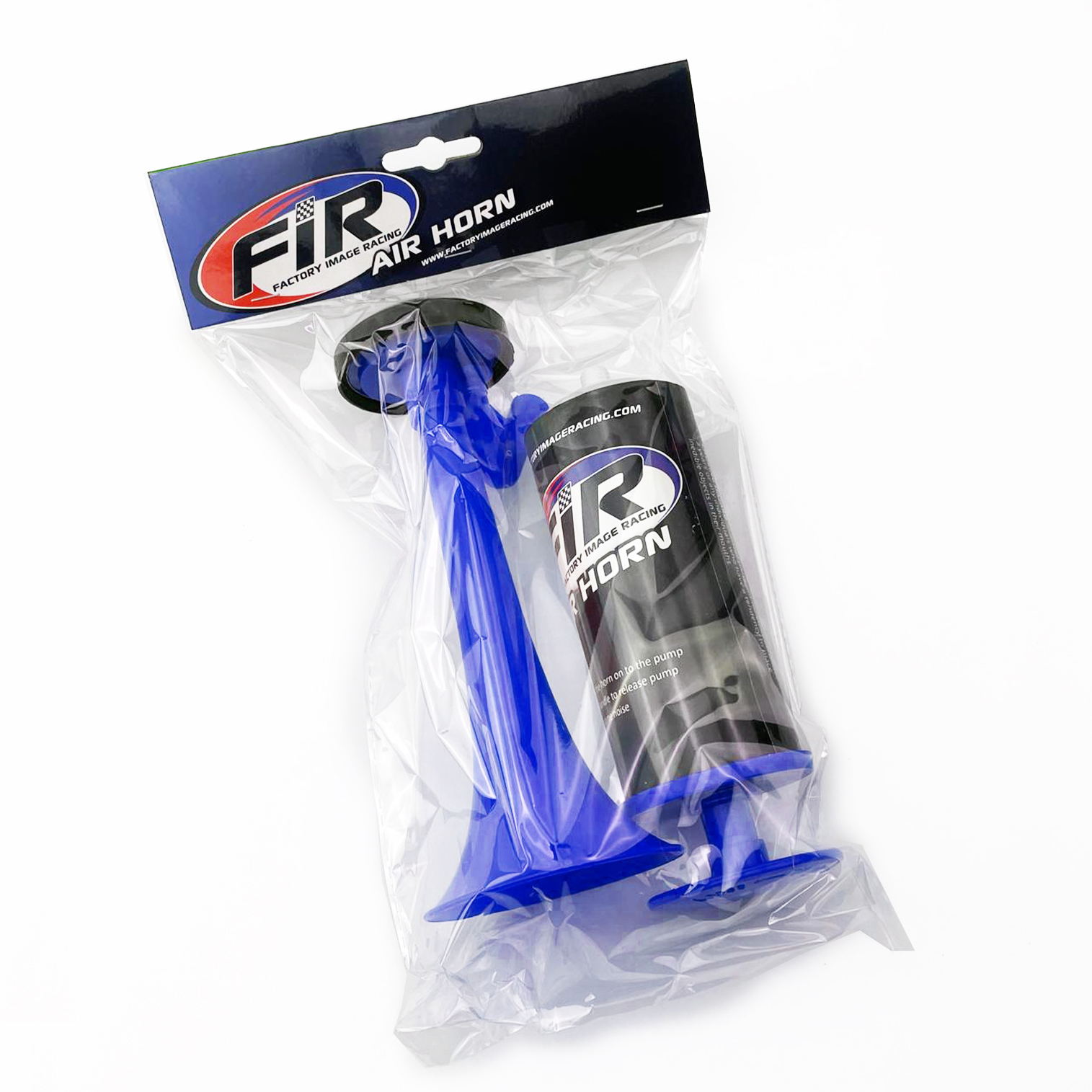 BLUE AIR HORN TOY HAND HELD PUSH PUMP NO GAS NEEDED SPORTS AND RACE EVENTS thumbnail 2