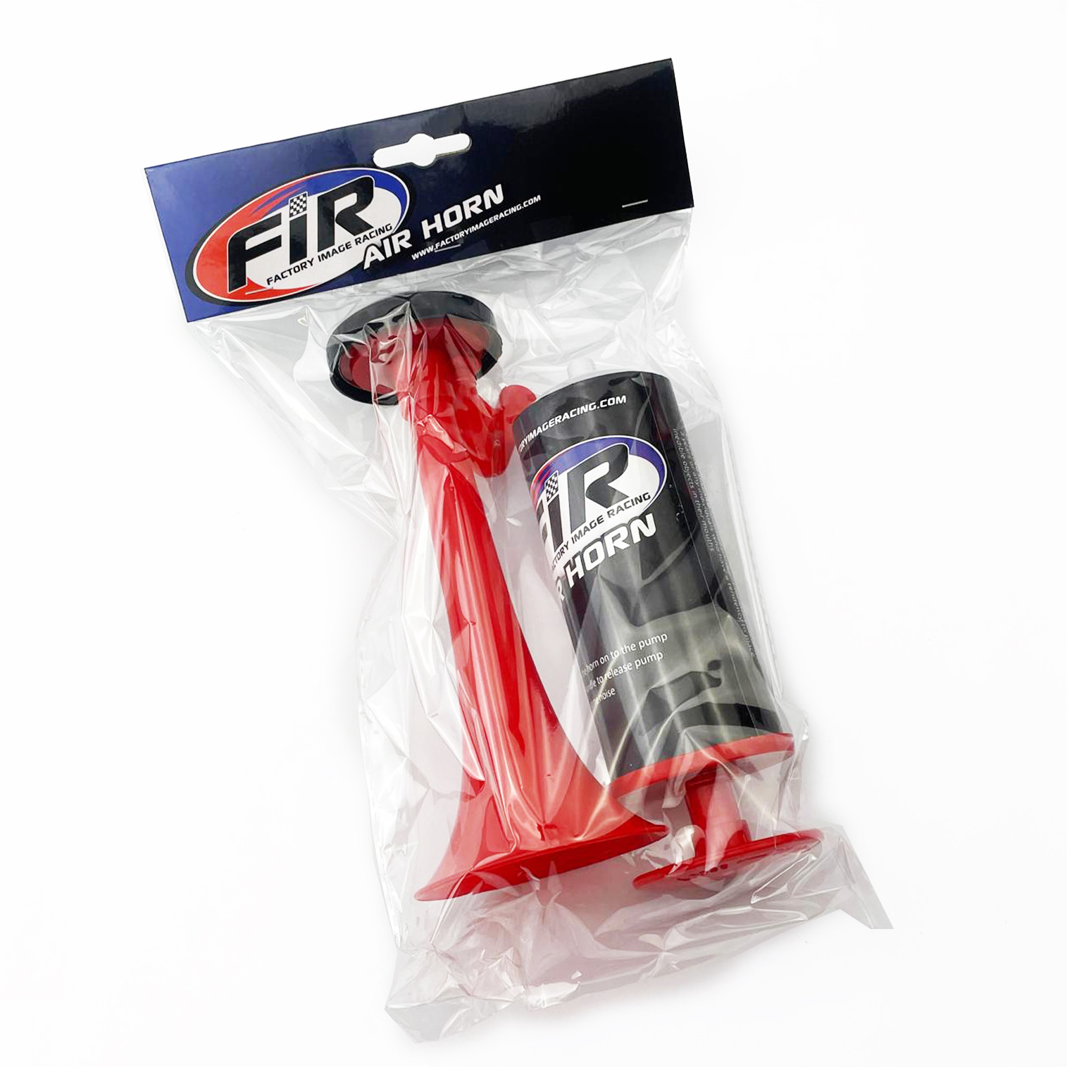 RED AIR HORN TOY HAND HELD PUSH PUMP NO GAS NEEDED SPORTS AND RACE EVENTS thumbnail 2