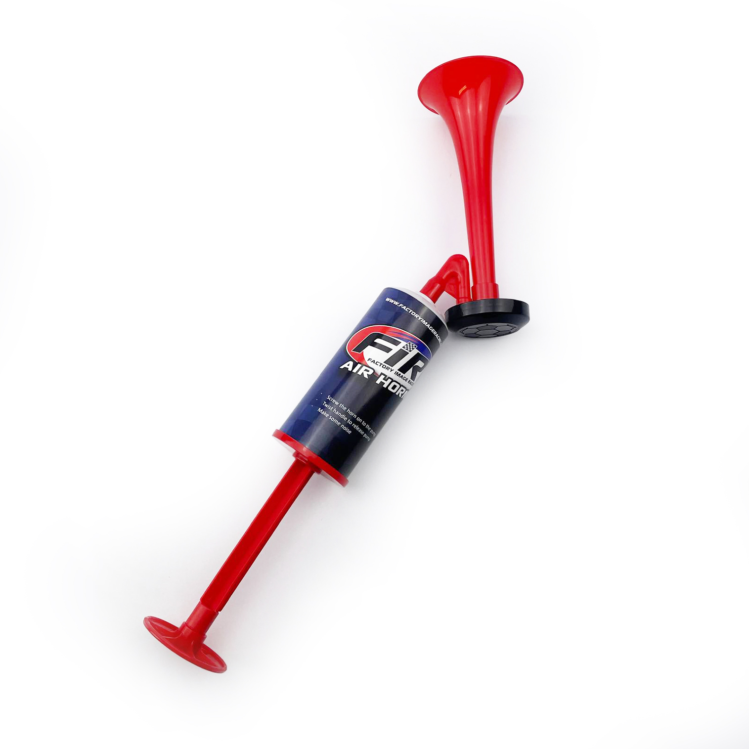 RED AIR HORN TOY HAND HELD PUSH PUMP NO GAS NEEDED SPORTS AND RACE EVENTS thumbnail 3