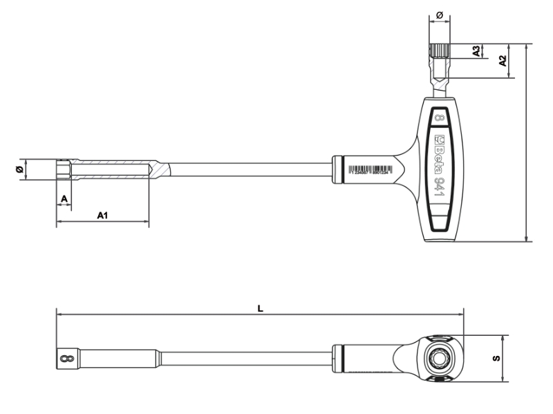 Hexagon/Bi-Hex Socket Wrench with High Torque Handle 8mm - Beta Tools 941 8 thumbnail 4