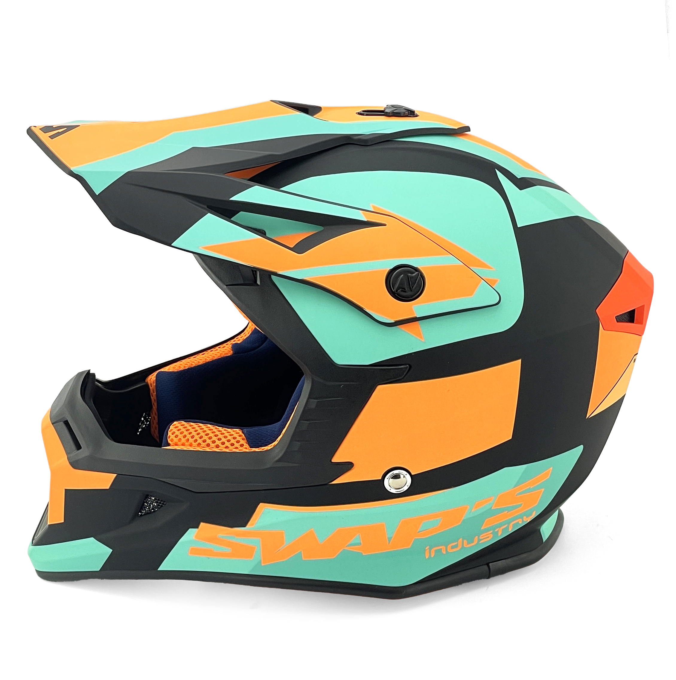 MX HELMET LG 60 BLACK/ORANGE, SWAP'S S818 FULL FACE CSW7G5104, !! ACU GOLD APPROVED !! thumbnail 4