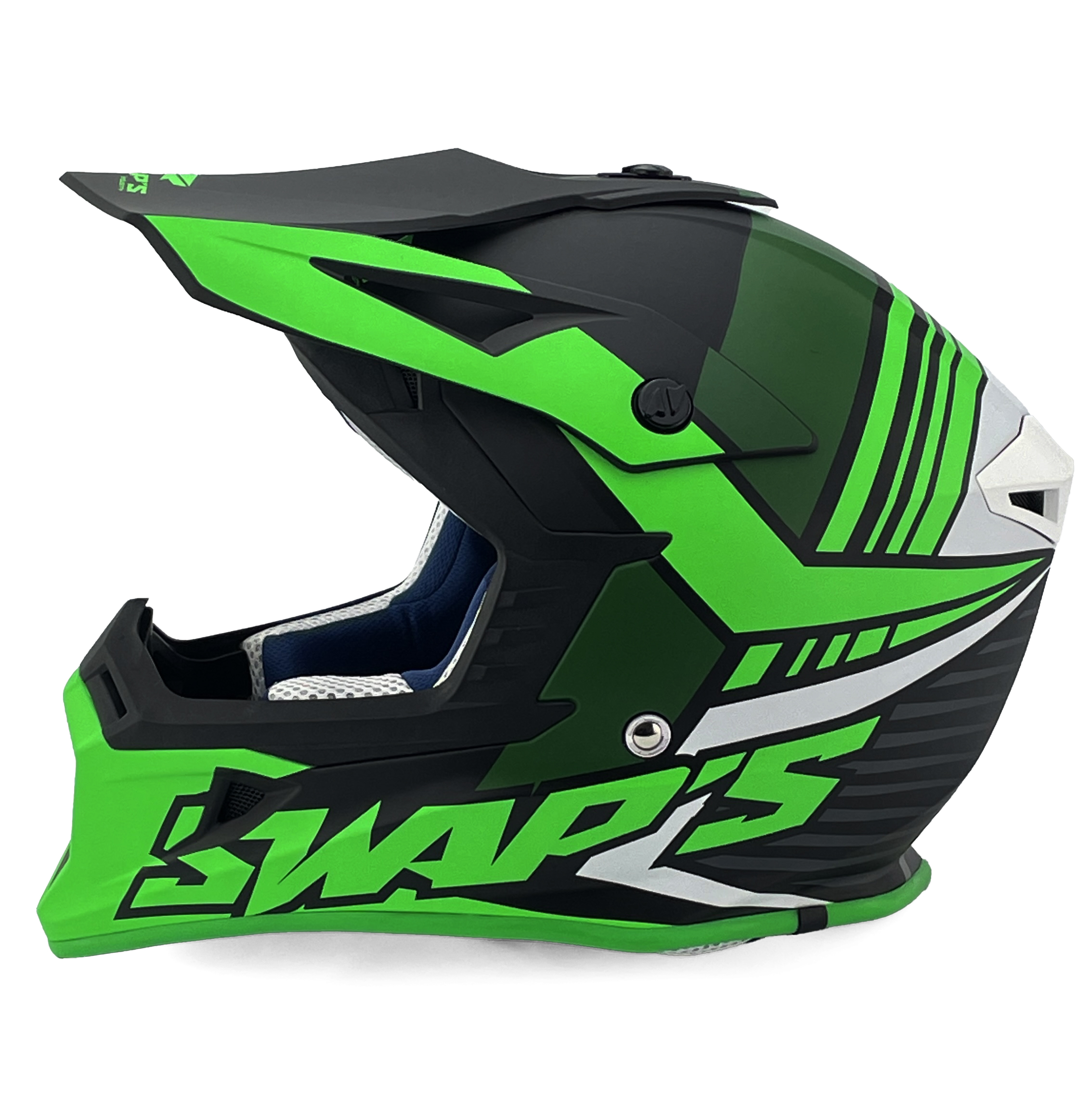 MX HELMET XL 62 BLACK/GREEN 21, SWAP'S S818 FULL FACE CSW10F0105, !! ACU GOLD APPROVED !! thumbnail 4