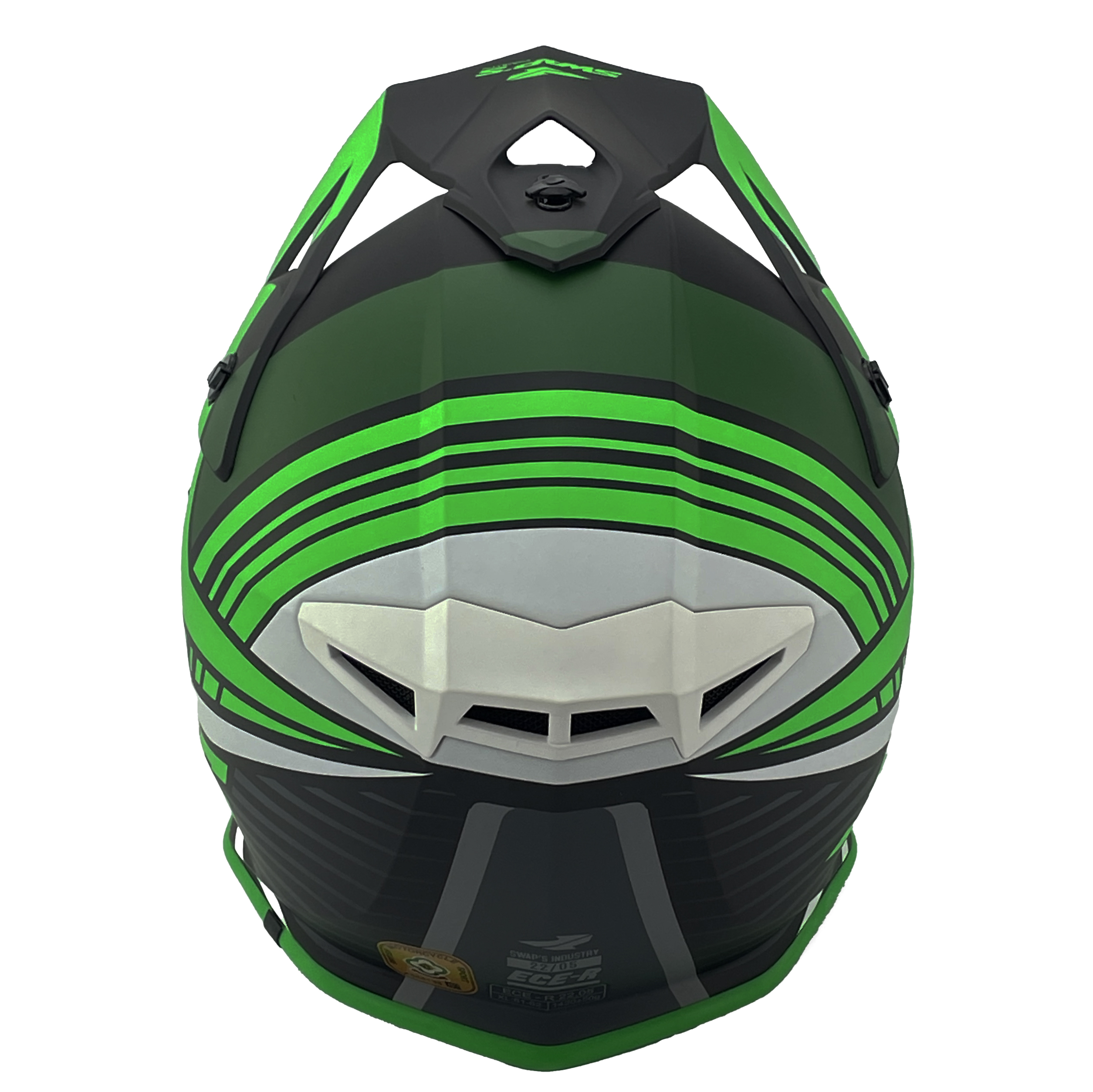 MX HELMET XL 62 BLACK/GREEN 21, SWAP'S S818 FULL FACE CSW10F0105, !! ACU GOLD APPROVED !! thumbnail 5