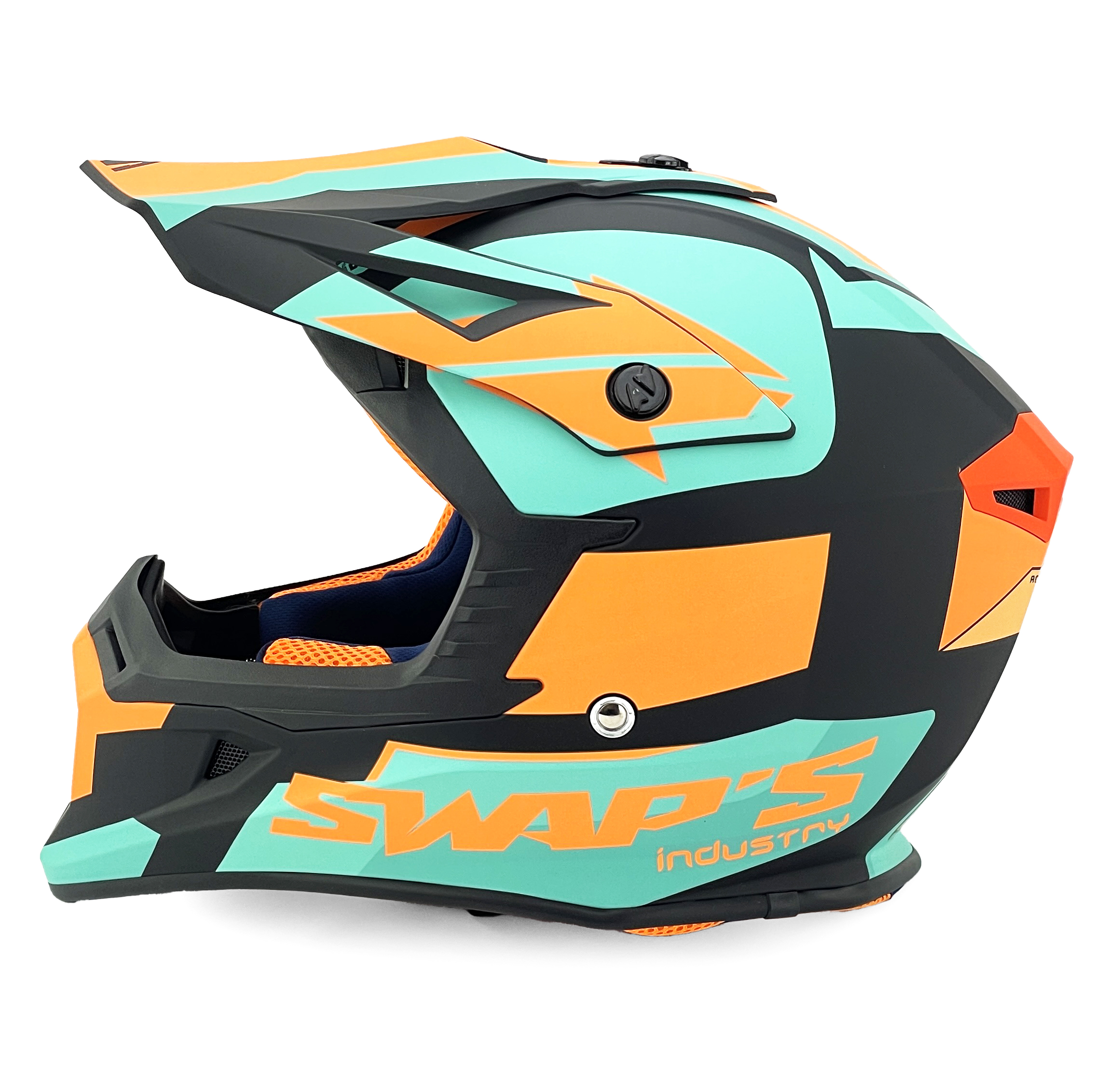 MX HELMET XL 62 BLACK/ORANGE, SWAP'S S818 FULL FACE CSW7G5105, !! ACU GOLD APPROVED !! thumbnail 4