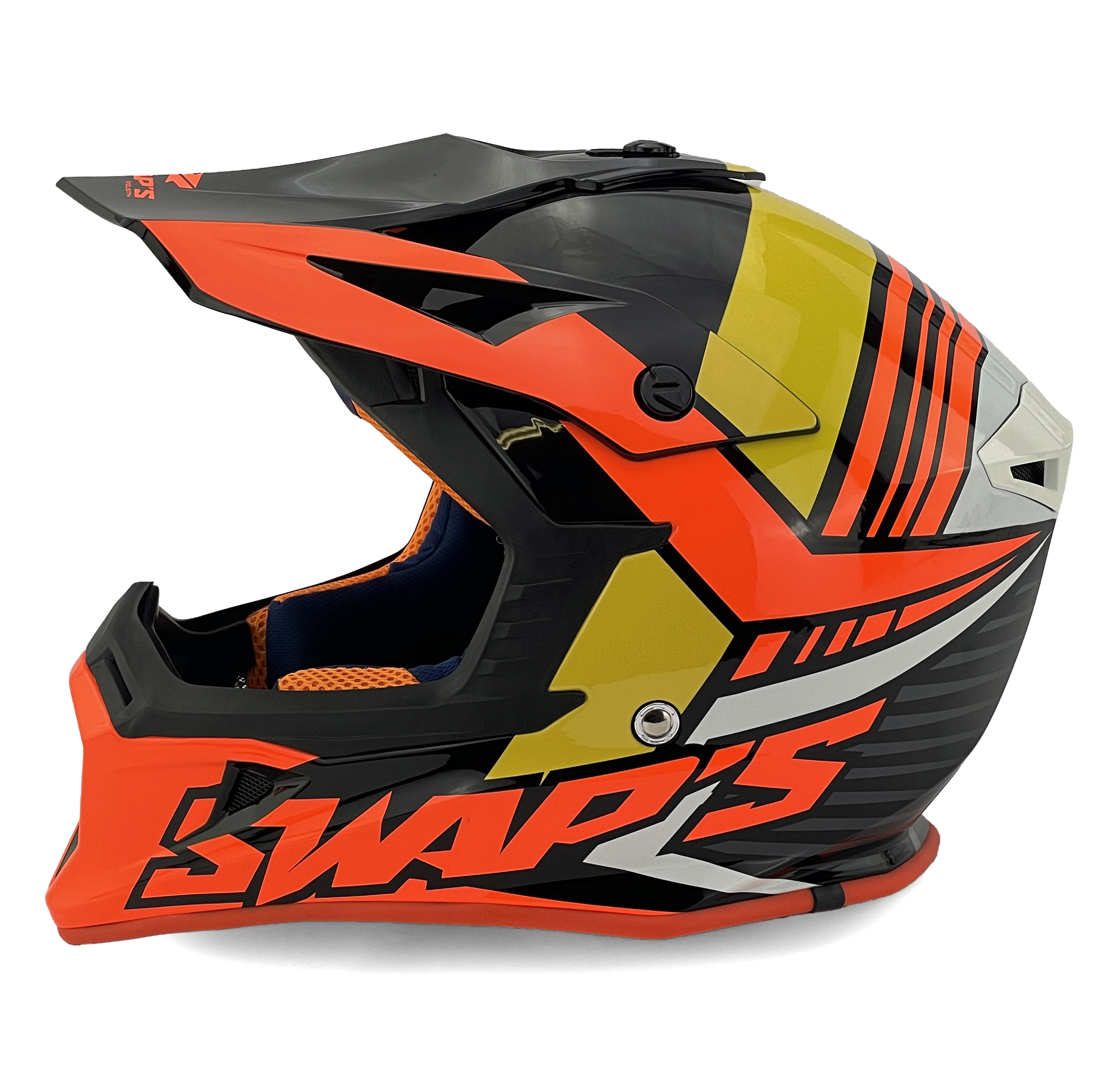 MX HELMET XL 62 BLACK/ORANGE 21, SWAP'S S818 FULL FACE CSW11G0105, !! ACU GOLD APPROVED !! thumbnail 4