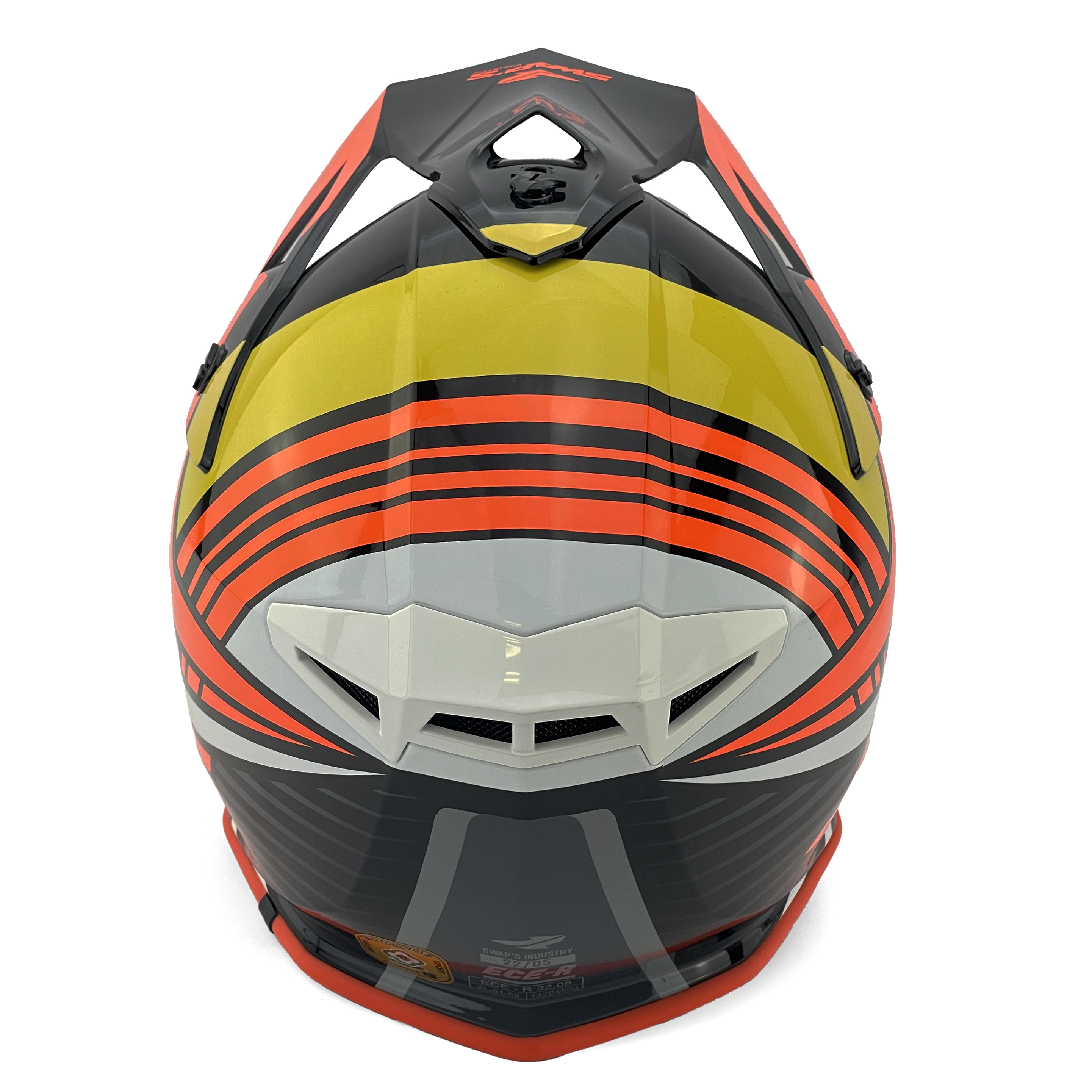 MX HELMET XL 62 BLACK/ORANGE 21, SWAP'S S818 FULL FACE CSW11G0105, !! ACU GOLD APPROVED !! thumbnail 5