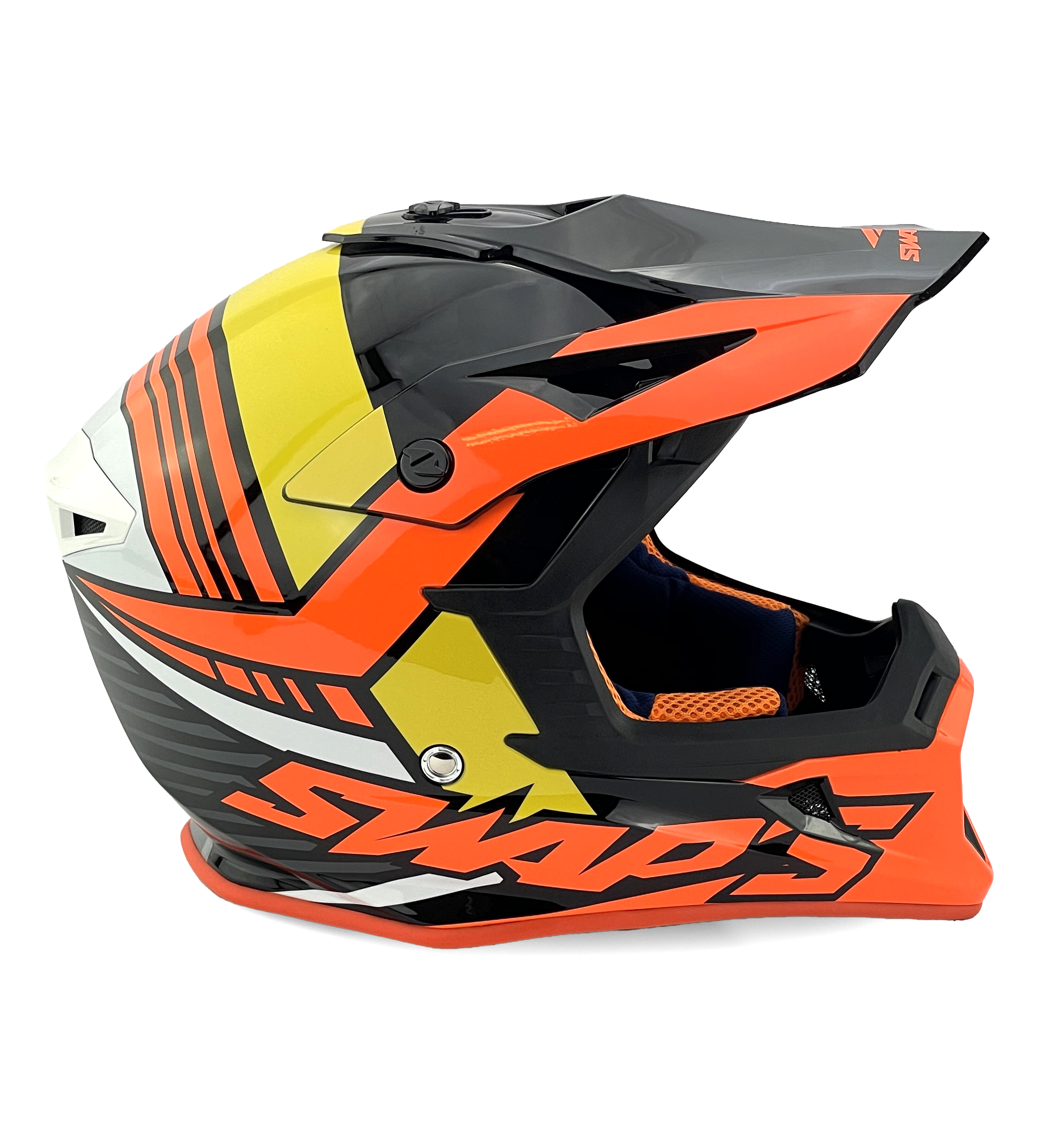 MX HELMET XL 62 BLACK/ORANGE 21, SWAP'S S818 FULL FACE CSW11G0105, !! ACU GOLD APPROVED !!