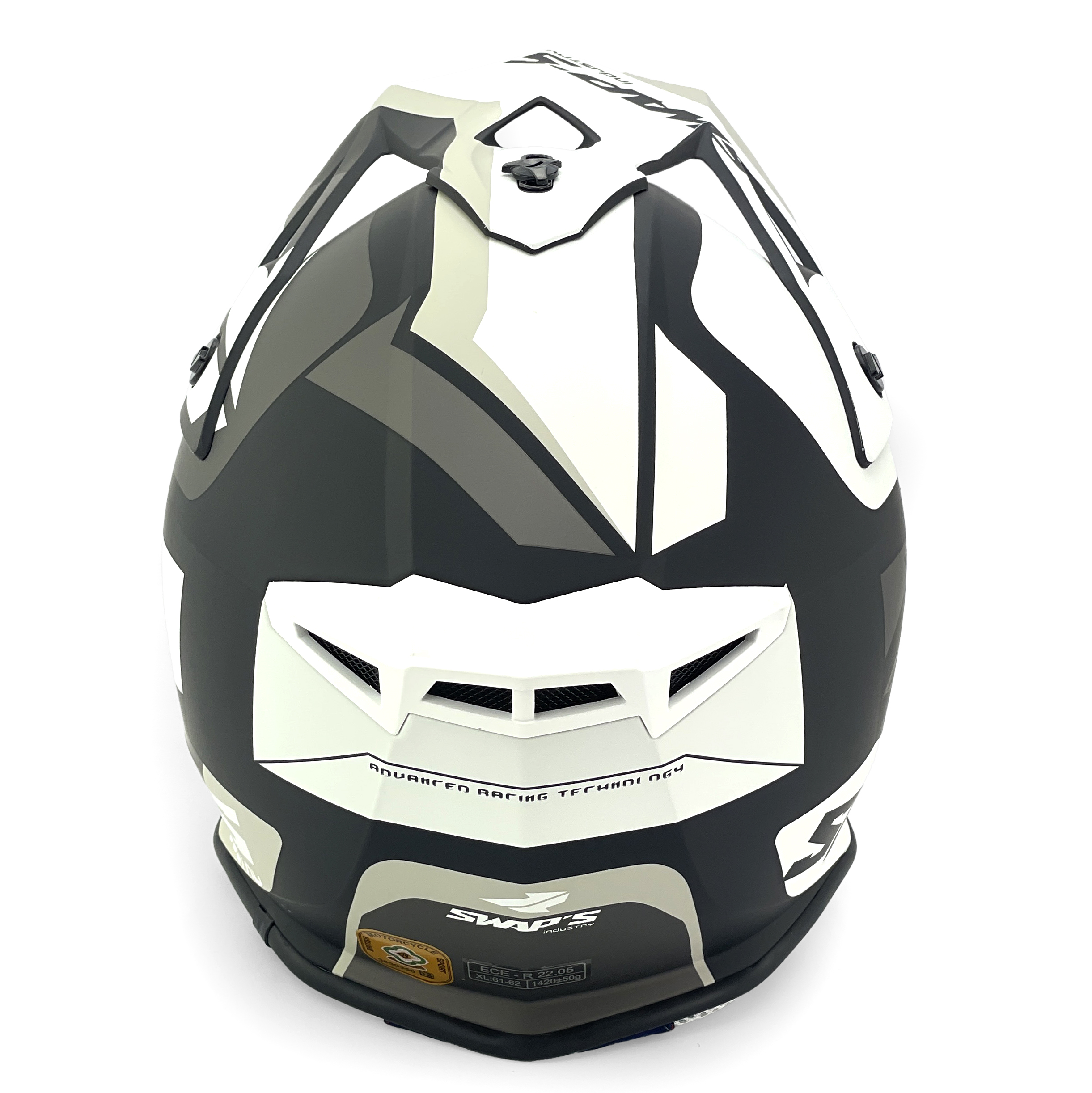 MX HELMET XL 62 BLACK/WHITE, SWAP'S S818 FULL FACE CSW5G1105, !! ACU GOLD APPROVED !! thumbnail 5