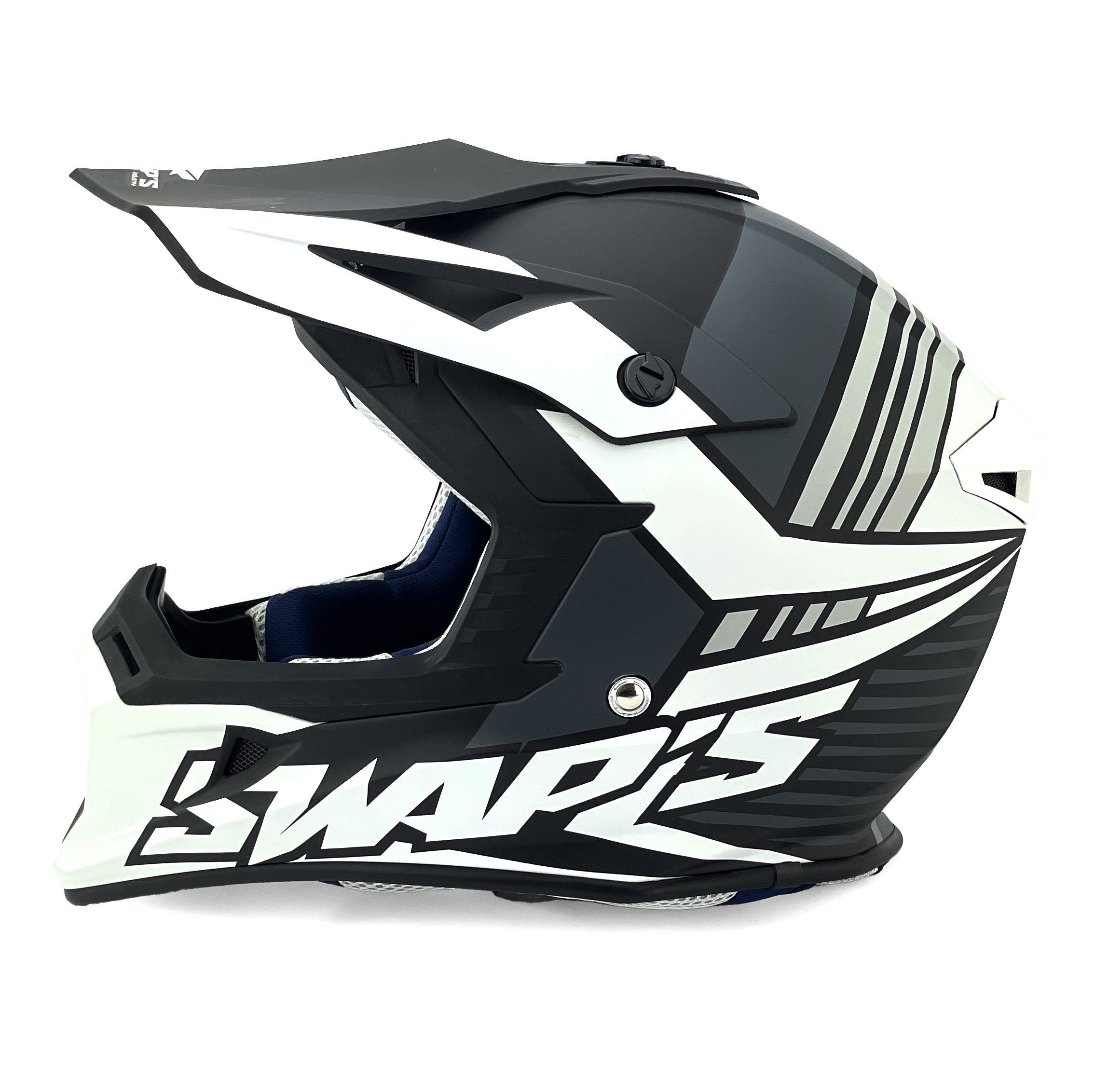 MX HELMET XL 62 BLACK/WHITE 21, SWAP'S S818 FULL FACE CSW5F0105, !! ACU GOLD APPROVED !! thumbnail 4